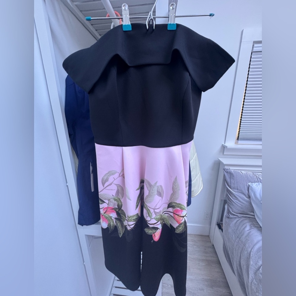 Ted Baker London Black and Pink Floral Dress